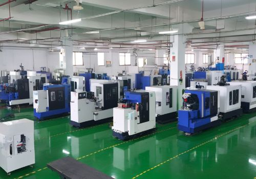 MachProBot CNC machining workshop with rows of precision manufacturing equipment