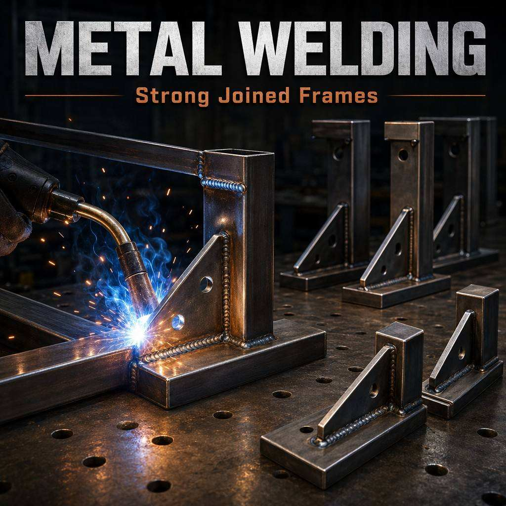Welded steel machine frame